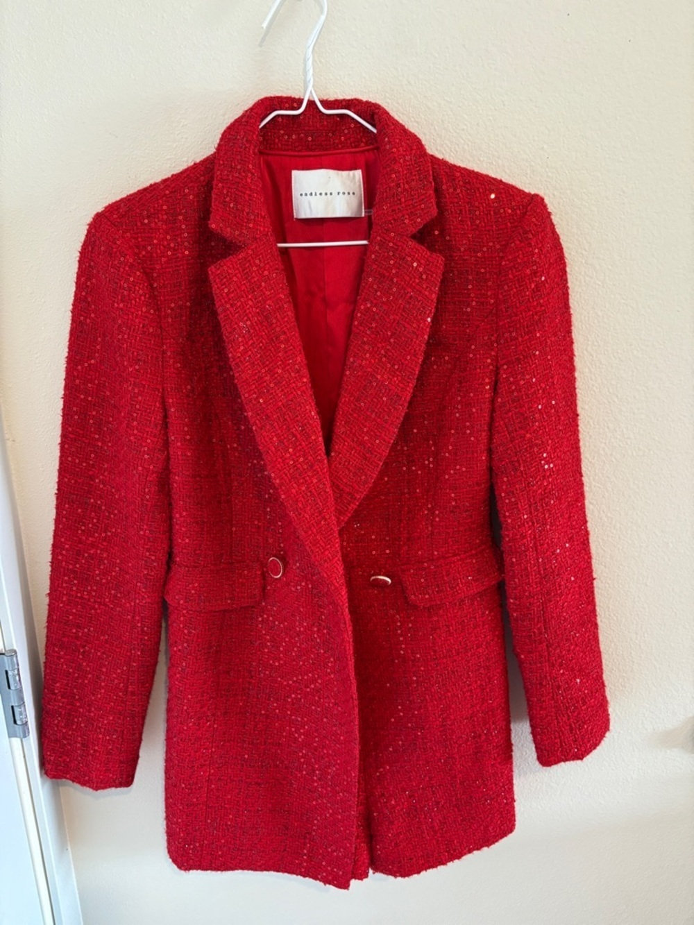SEQUIN TWEED BLAZER ROMPER NWOT - Picture 6 of 10